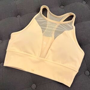 Popflex Mesh Buttercream Yellow Stellar Sports Bra (Size Medium)